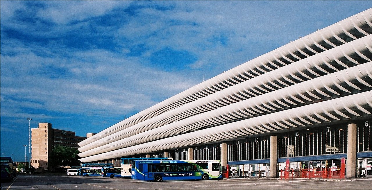 Preston Bus Station, a monumental Brutalist structure celebrated in the 21st century
